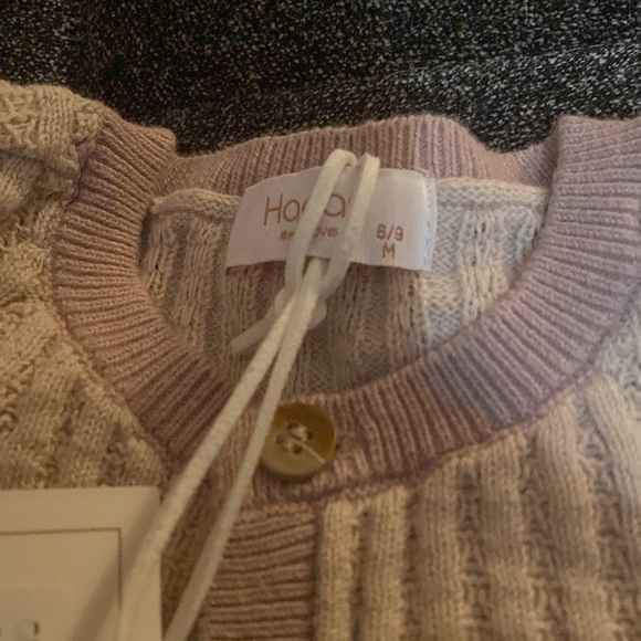 Hadas /ming baby set of two KNITTED FOOTIE NATURAL & SHELL PINK size 6-9 m​ - Picture 5 of 7